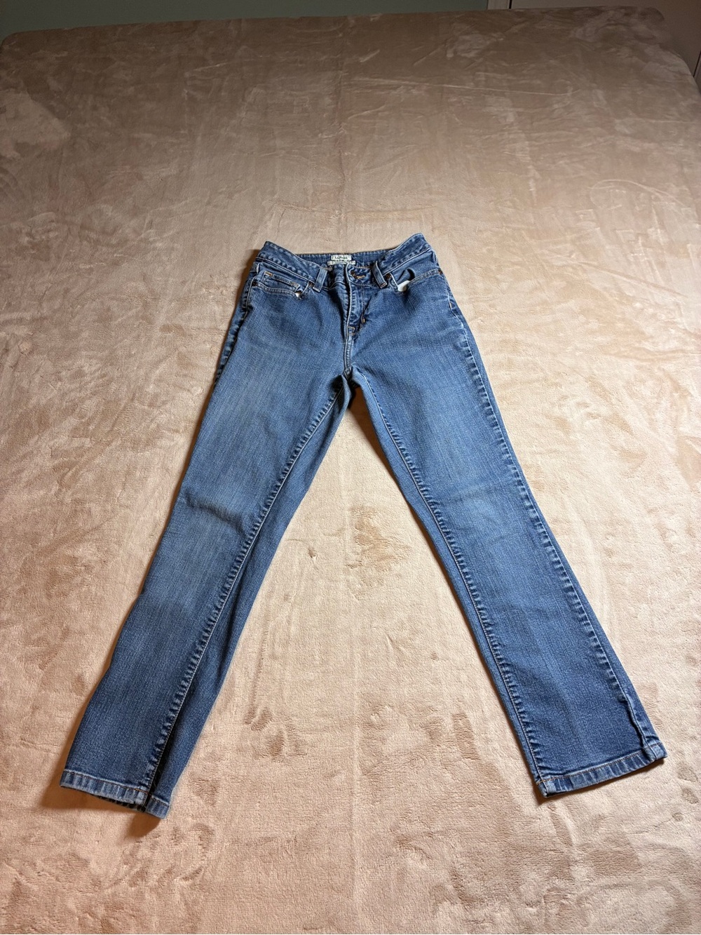 L.L.Bean Classic Fit Straight Leg Stretch Jeans Medium Wash Women's 2 Petite